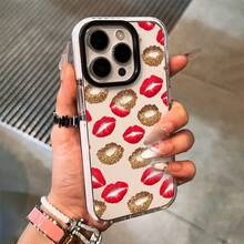 Strawberry Lips Phone Case, Sweet Temptation Style, For Compatible With IPhone 17/17pro/17promax/17Air/Iphone16/16pro/16plus/16promax/15/15promax/15pro/11/12/13/14promax/12mini/13mini/11pro/11promax/12pro/12promax/13pro/13promax/14pro/14promax, Berry Kiss Dessert Treat Gift - 白色 - 查看 4