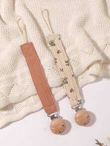 2 piezas Clips para chupete, cadenas para chupete con lazo de moda en rosa, morado, marrón, albaricoque, adecuado para uso diario, viajes y hogar de niños y niñas - Multicolor - Ver 11