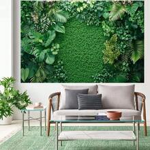 1 Piece Rich Green Tropical Leaf Backdrop  Featuring Vivid Plant Scenes And Realistic Jungle Atmosphere, Suitable Weddings, Events, And Home Decor, Polyester Fiber Material, Multiple Sizes Available, Event Background| Natural Leaf Design| Durable Backdrop, Tropical Decor - 彩色 - 查看 8