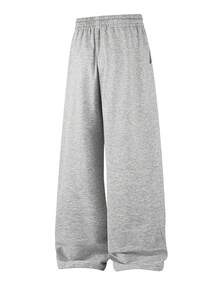 Women's Loose Wide Leg Pants, With Design Details And Drawstring Waist, Casual Style Sweatpants For Daily Wear, Jogging And Other Occasions, Versatile Spring/Summer Item - Grey - View 4