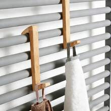 1pc Wall Wooden Towel Hook, Bohemian Wooden Wall Mounted Coat Hook, Modern Bathroom Cloakroom Clothing Decor Wall Hook, Key Hook, Home Decor Gift, Home Wall Decor - Multicolor - View 7