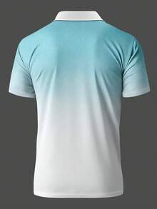 男士渐变印花短袖Polo衫 - 彩色 - 查看 3