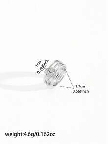 3pcs/Set Clover Shaped Multi-Layer Stackable Rings, Copper Rings Inlaid With Artificial Zirconia - Silver - View 7