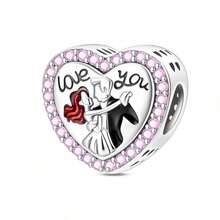 1 Piece Silver-Plated Little Happiness Flat Bead, Perfect Lovers Bead, Love Tango Bead, Happy Little Kangaroo Bead, Glow-In-The-Dark Rose Safety Clasp, Glow-In-The-Dark Rose Pendant, Moon Rose Glow Pendant, Hand-Holding Glow Beads, Sweet Bear Glow Beads, Love Cube Glow Beads. Ideal For Original Snake-Style Bracelets, Necklaces, Bead Strands, DIY Jewelry Making, And Luxurious Bestie Gifts. - Multicolor - View 13