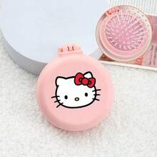 SANRIO 1件套可折叠便携镜按摩梳套装，可爱口袋大小旅行美发梳带镜子，便携式化妆护发配件 - 送给女孩和粉丝的完美礼物 - 彩色 - 查看 11