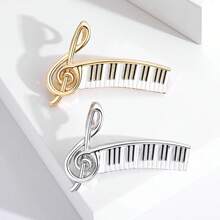 Musical Note Piano Brooch Elegant Clothing Accessory Exquisite Graceful Artistic Instrument Pin Badge European And American Style - Bạc - Xem 1