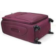 Purple Polyester Soft Shell Suitcase 18" 20" 26" 29" 32" Ultra Lightweight Expandable Unbreakable 8 Wheel 360° Rotation - Dark Purple - View 3