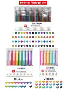 彩色闪光凝胶笔，夜光闪光，银色珠光，变色效果，适用于手工笔记本；专业珠光闪光荧光笔，亮金属轮廓，闪光荧光笔 - 閃光啫咖哩筆 - 查看 4