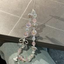 Pink Star Beaded Phone Charm, Camera Lanyard, Keychain, Fashion Jewelry Gift For Women & Girls, Ins Style - Goodnight Butterfly - Cloud - View 5