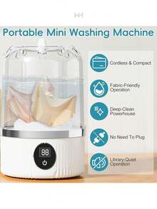 Mini lavadora portátil, lavadora de ropa interior, mini lavadoras automáticas 2025, lavadora inalámbrica recargable, lavandería de viaje compacta para sujetador, ropa interior, calcetines - Multicolor - Ver 4