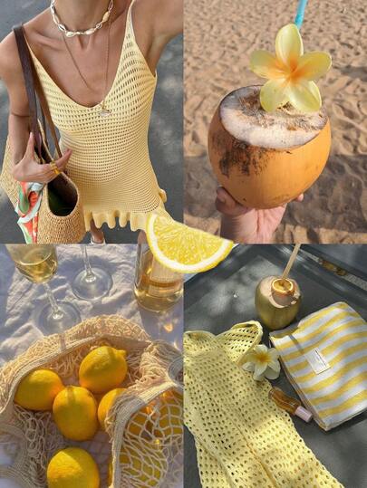 Women's Elegant Sexy Sheer Y2K Crop Camisole Hollow Out Beach Vacation Knit Cover Up, Summer