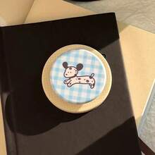 撞色格纹小狗图案 Magsafe 磁吸手机支架，可扩展便携式气垫手机支架 - 彩色 - 查看 11