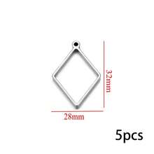 1/5件 304不锈钢PVD镀金心形方形UV树脂硅胶模具耳环底座吊坠连接器珠宝制作 - 彩色 - 查看 46