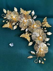 Luxury Alloy Flower Bridal Belt, Fashion Wedding Dress Accessory SH353 - Gold - View 10