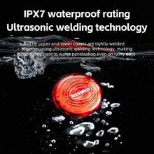 ROCKBROS 1pc Intelligent Bicycle Taillight, 3 Modes Brake Sensing, IPX7 Waterproof, Magnetic Charging, Vibration Sensing, Rechargeable - Black - View 5