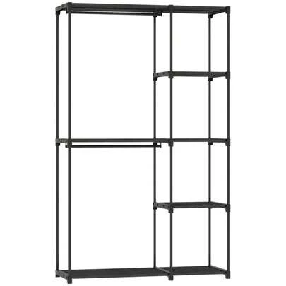 Wardrobe with wardrobe storage for bedroom dressing room 111 x 43 x 185 cm black