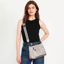 Bluome Shoulder Bag For Women – Handbag For Women Medium Size Vegan Leather Crossbody Bag Adjustable Shoulder Strap Tote Bag - Màu Xám nhạt - Xem 2