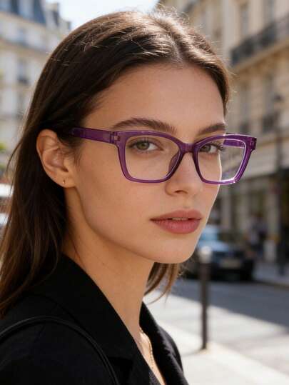 New Fashion Square Frame Women's Personalized Decorative Glasses Frame, Minimalist High-End INS Y2K Style, Suitable For Daily Wear, Outdoor Activities, Street Photography