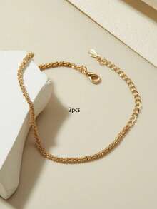 Minimalist Chain Bracelet - Yellow Gold - View 5