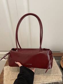 Versatile & Practical Bow Decor Shoulder Bag, Elegant & Letter Decor Underarm Bag For Women, Suitable For Shopping, Wallet, Purse, Young Ladies, College Students, Newlyweds And Office Workers. Ideal For Office, University, Work, Business, Commuting, Outdoor Activities, Travel And Outings. - Red - View 6