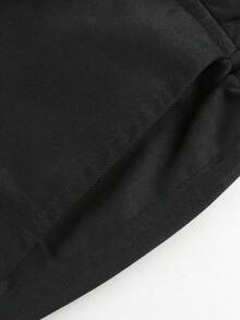 1件装休闲宽松直筒工装裤，带大口袋，美式设计，适合青少年男孩 - 黑色 - 查看 5