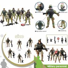 SCAHOW 6pcs Military Action Figures Soldier Toys For 3 4 5 6 7+ Year Old Boys Amy Men Action Figures Playsets With Accessories Gifts For Toddlers Christmas Stocking Stuffers Party FavorRelieve Stress, Relieve Stress, Boring Toys - 如圖所示 - 查看 1
