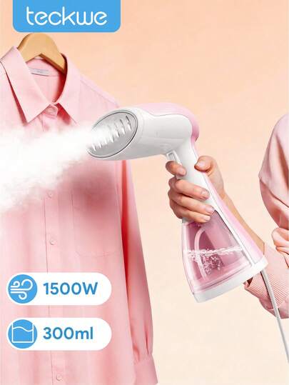 Teckwe 3 In 1 Steam Cleaner For Home Iron Clothes,Vertical Steam Iron,Portable Travel Garment Steamer,Handheld Fabric Steamer,300ml Large Capacity & 15s Fast Heating,Automatic Power-Off Suitable For Home & Travel - EU Plug