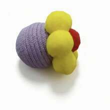 耐用猫咪磨牙玩具，带铃铛，互动式自玩球 - 彩色 - 查看 17