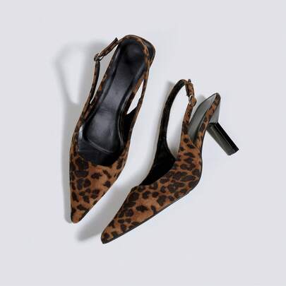 Sandalias de tacón alto con estampado de leopardo para mujer, tacones altos de moda con punta abierta, tacones de fiesta, zapatos de boda, zapatos Mary Jane, zapatos de vestir formales, mules de punta afilada