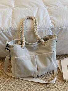 Men's Diagonal Shoulder Bag, Black & White Geometric Letter Print Fabric - Adjustable Shoulder Strap, Flap Button Zipper Closure, Large Capacity, New Year Gift, Valentine's Day Gift , Travel Bag - Multicolor - View 7