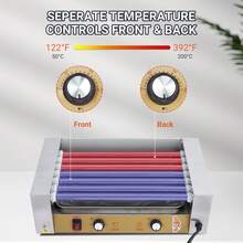 Máquina para hacer perritos calientes con 7 rodillos de acero inoxidable, parrilla eléctrica para uso comercial y doméstico, calentador portátil para salchichas, parrilla para salchichas con rodillos para fiestas y puestos de comida. - Tipo de Enchufe B USA (110-127V) - Ver 4