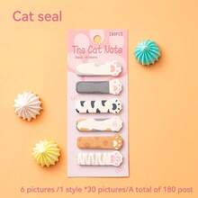 1 Set Of Approx. 180pcs Cute Cartoon Cat Shaped Sticky Notes, Small Memo Pads Suitable For Office, School, Diary - Unique Bookmarks Index Tabs - Multicolor - View 6