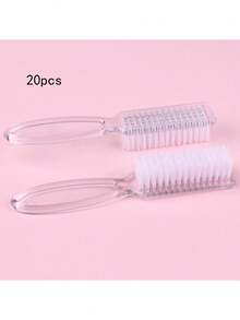 4支半透明灰色指甲刷，指甲清洁塑料刷，美甲工具 - 缝隙刷，胡须刷，多功能刷 - 彩色 - 查看 18
