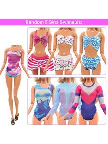 Miunana Juego de 26 Piezas de Ropa y Accesorios para muñecas de Playa Incluye 5 Trajes de baño 1 Albornoz 2 Anillos de natación con 18 anteojos para muñecas de niña de 30 centímetros Ropa y Accesorio,41023710 - Multicolor - Ver 2
