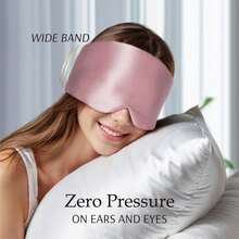 1pc 100% Silk Luxurious Unisex Silk Sleep Mask: Comfortable, Breathable & Perfect For Travel - Solid Color & Adjustable For Ultimate Rest, Soft Sleep Mask Eye Mask For Man And Woman For Bedroom,Travel, Office, School, Back To School Supplies. - Multicolor - View 5