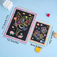 10pcs Wooden Scratch Art Set, Reveal Hidden Colorful Patterns, Suitable For Coloring And Doodling, Provides Endless Creative Drawing Fun, Ideal Gift For Holidays - Multicolor - View 2