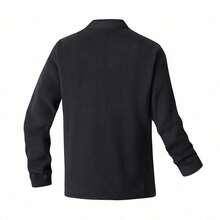 TIANXICO Mens Fleece Jacket Full Zip With Pockets Warm Lightweight Winter Jacket Thermal - Black - View 2