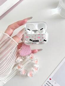 Cartoon Cat Painted Bracelet Transparent Fashion Bluetooth Earphone Case Compatible With AirPod Case, Headphones, Pro 3 Case, Pro (2nd Generation), 3, Pro, 1/2, 4 Case Cover - Multicolor - View 2