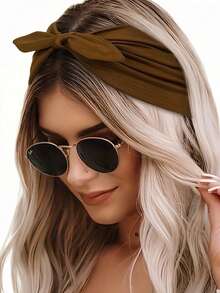 Bow Wide Headband Elastic Headscarf Non-Slip Headband Women's Sport Headband For Yoga Fitness Outdoor Sports Casual Vacation Hair Yoga Gym Accessories Fitness Equipment Workout Sets Summer Outfits For Women Camping Polka Dot - Multicolor - View 5