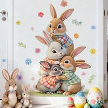 BRUP 1/2 Pcs/Set Cute Ballet Rabbit With Pink Balloons Clouds Kids Wall Sticker Removable Kids Room Nursery Decor Growth Chart Peel And Stick - Multicolor - View 8