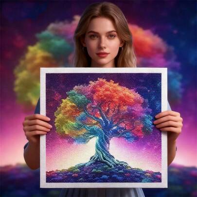 LaoJieYuan 2026 New Style Aurora Tree Printed Kits Cross Stitch Embroidery DIY Needlework Set Home Decor Crafts With Needles Threads Diy Kit Crafts Embroidered Embroidery Kit Cross Stitch Kits Crochet Kit Punch Needle Kit Sewing Accessories Sewing Kit Embroidery Thread Craft Kit Stitch Stuff Sewing Patterns Crochet Craft Supplies Embroidery Kit Beginners Sewing Pattern