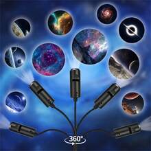 Bộ máy chiếu LED hình dải ngân hà, xoay 360 độ, cấp nguồn bằng USB, có thể thay đổi 3/6/10 kiểu chiếu, hình ảnh bầu trời đầy sao, lựa chọn lý tưởng để trang trí ban đêm, hoàn hảo cho phòng ngủ, quà tặng Ngày Valentine và sinh nhật. - màu đen - Xem 11