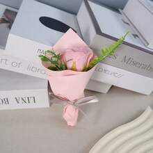 Buquê de mini rosas artificiais para o Dia dos Namorados, com pétalas de flores. Presente perfeito para o Dia das Mães, aniversários e casamentos. Flores artificiais para decoração de primavera, Dia dos Namorados, Dia das Mães e casamentos. - Rosa - Ver 11