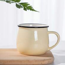 1 Stück abgerundete Keramik Kaffeetasse/Becher, einfach zu greifen, vielseitig einsetzbar, geeignet für Büro, Zuhause, alle Getränke, tolles Geschenk - Verschiedenfarbig - Übersicht 17