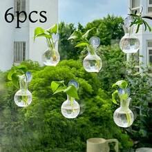 现代迷你壁挂植物繁殖瓶，悬挂花瓶，圆形花盆，适合家居装饰，植物主题，水培植物茎，室内外多功能组件 - 彩色 - 查看 16