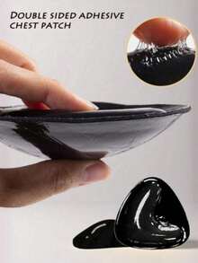 1 Pair Double-Sided Self-Adhesive Bra Pads – Invisible Push-Up Waterproof Reusable Bra Inserts For Swimwear & Daily Bras - Black - View 4