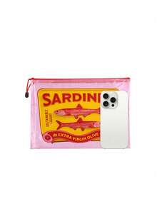 Retro Sardine Waterproof Fashion Beach Bag, 3D Printed, Cartoon Rainbow Trout, Large Capacity Transparent Cosmetic Bag With Nylon Zipper - Multicolor - View 7