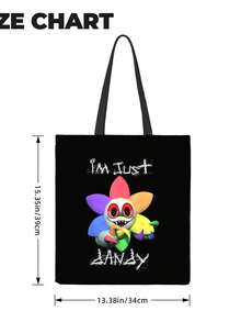 Vintage Dandy's World Twisted Dandy  Casual Multi Functional Canvas Crossbody Tote Bag Perfect For Daily Commuting Office Outdoor Travel And Unisex With Lightweight Advantage - 黑色 - 查看 5