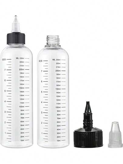 1个8.5盎司染发剂涂抹瓶，带刻度，螺旋盖，空塑料染发剂挤压瓶，专为专业发型师设计