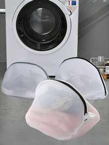 3pcs/Set Mesh Laundry Bags, Shoe Washing Machine Bag With Zipper Closure, Suitable For Sneakers, Socks, Bras - Triangle - View 8